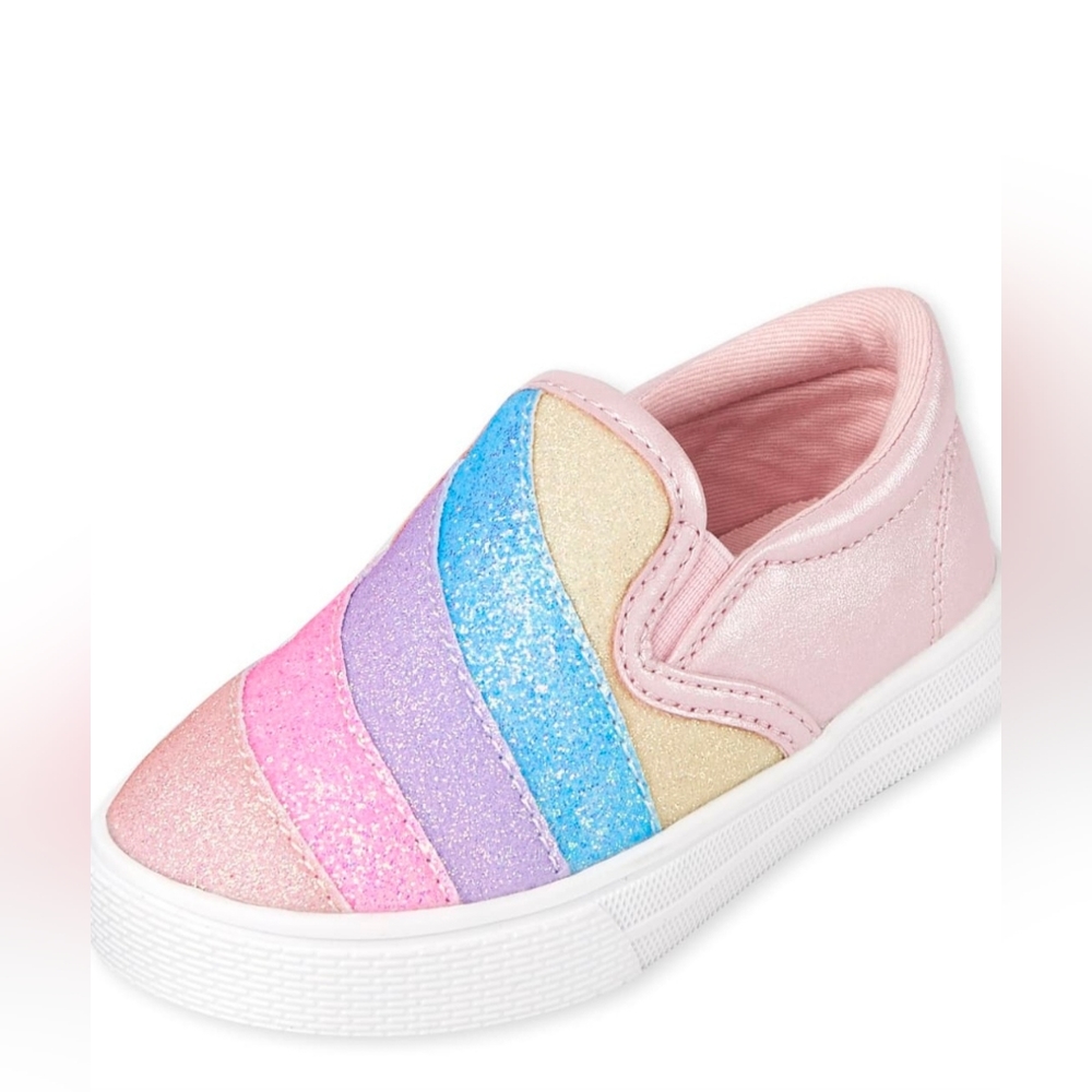 Toddler Girl Rainbow Glitter Slip-on Sneakers